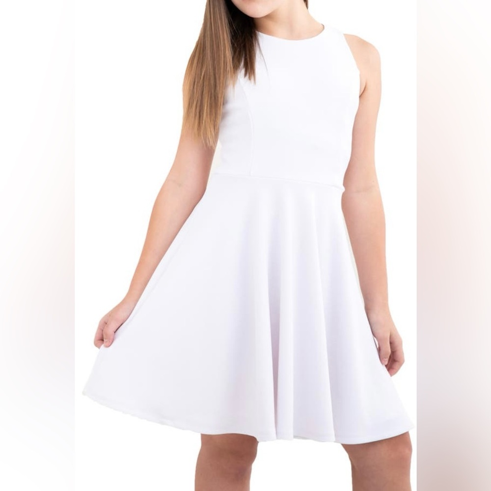 Girls fit and flare racer back dress